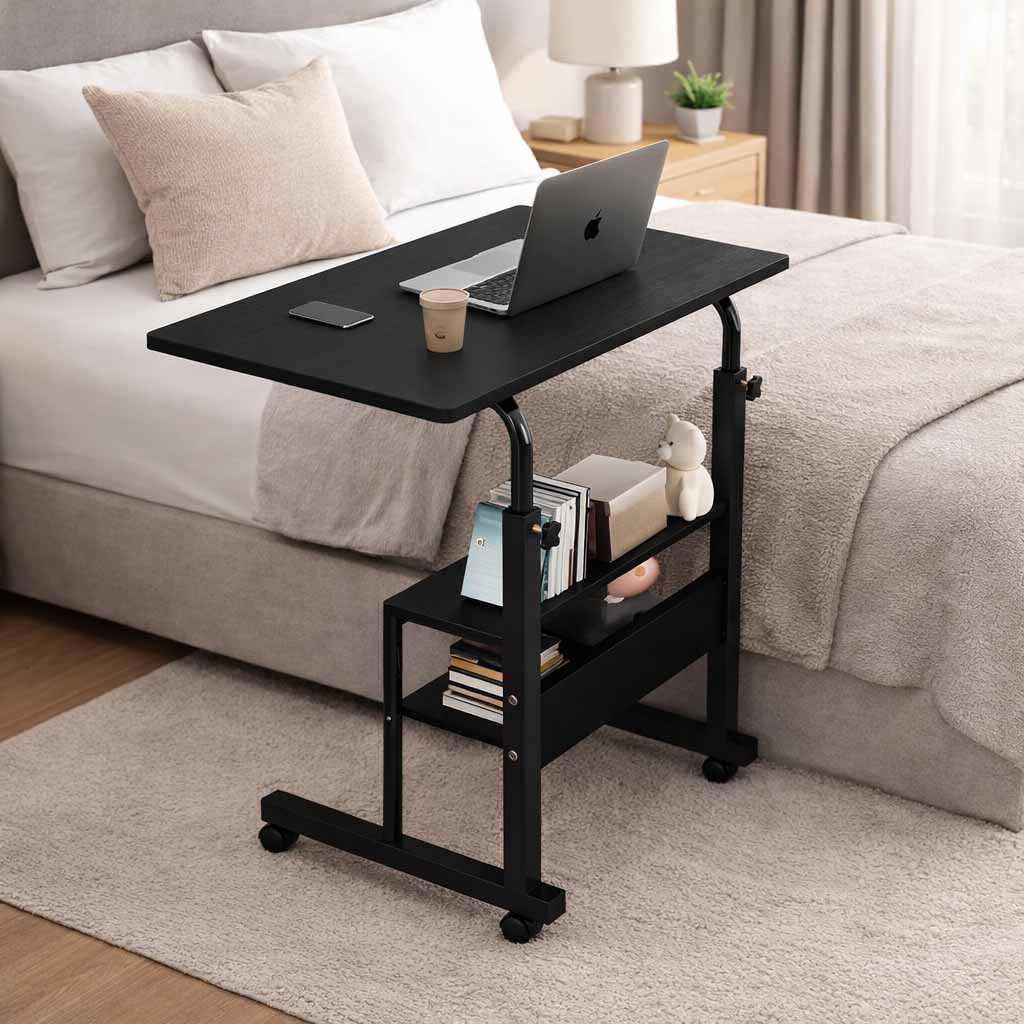 Double layer adjustable table (Black)